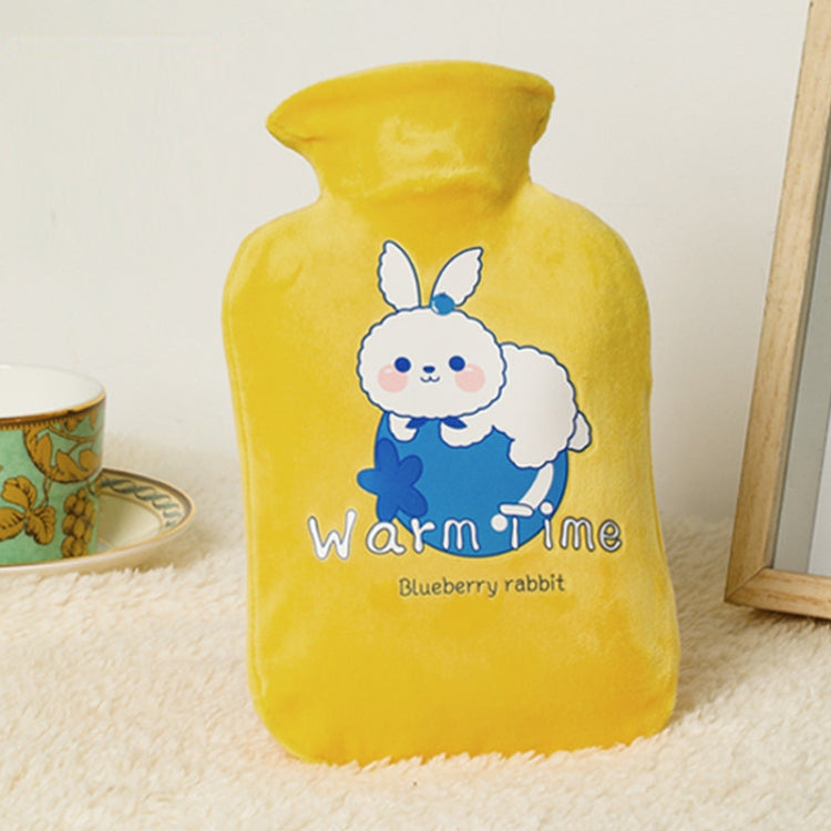 만화 벨벳 커버 두꺼운 방폭 PVC 물주입 온수주머니, 500ML 우유색, 1000ML 우유색, 2000ML 우유색, 500ML 연녹색, 1000ML 연녹색, 2000ML 연녹색, 500ML 노란색, 1000ML 노란색, 2000ML 노란색