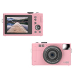 R1 4800만 HD 픽셀 3.0인치 IPS 스크린 어린이 디지털 카메라, 사양:, 블랙, 핑크, 블랙+카드 리더기, 핑크+카드 리더기