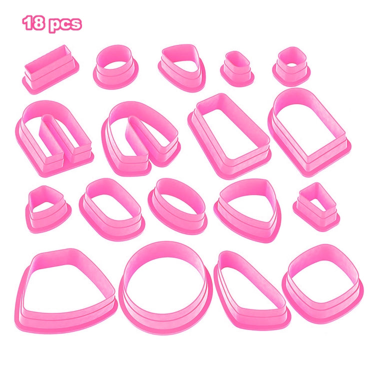 18종 1세트 부드러운 점토 귀걸이 몰드 DIY 수제 점토 커터 점토 귀걸이 제작 몰드, 18종 1세트 (보라), 18종 1세트 (핑크), 18종 1세트 (노랑), 18종 1세트 (파랑)