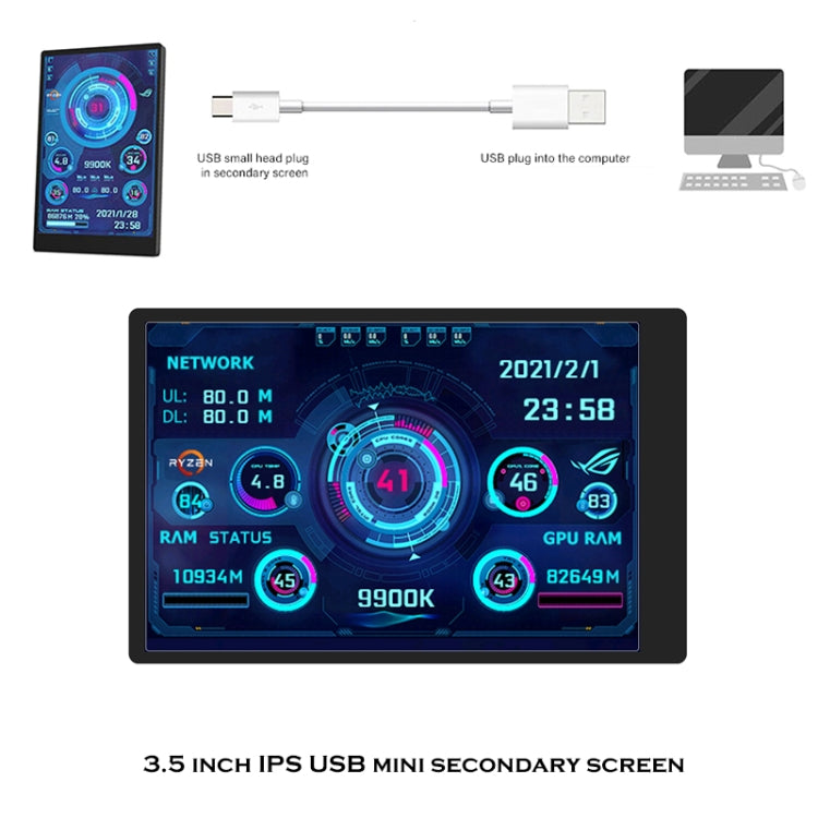 3.5인치 IPS 전체 컴퓨터 모니터 USB 섀시 부화면, 세트 1 (검정), 세트 1 (흰색), 세트 2 (검정), 세트 2 (흰색), 세트 3 (검정), 세트 3 (흰색)
