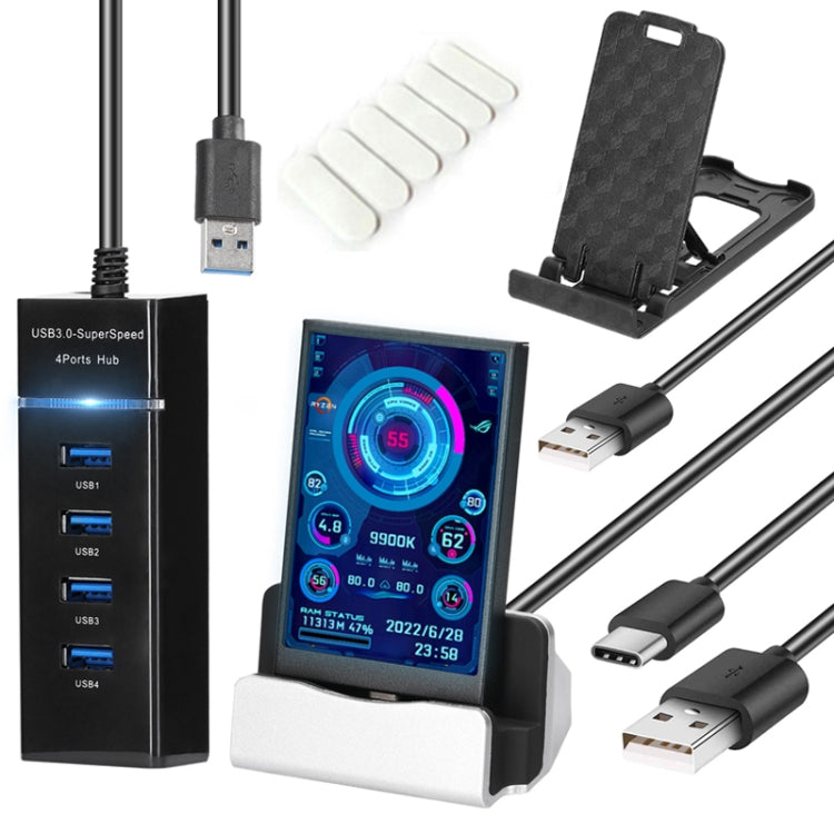 3.5인치 IPS 전체 컴퓨터 모니터 USB 섀시 부화면, 세트 1 (검정), 세트 1 (흰색), 세트 2 (검정), 세트 2 (흰색), 세트 3 (검정), 세트 3 (흰색)