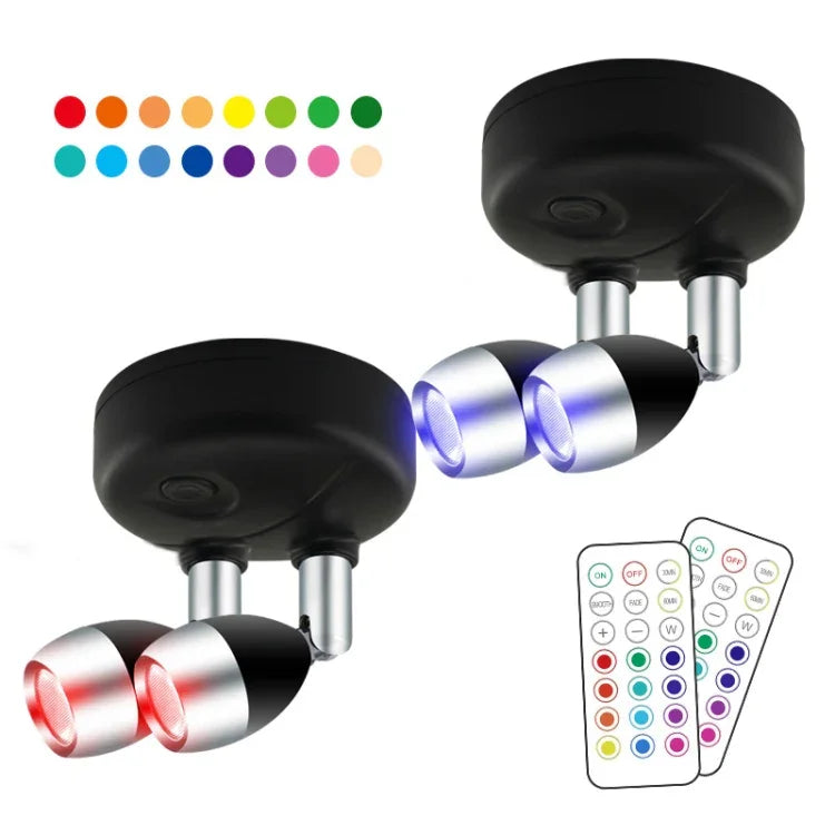 무선 RGB 리모컨 캐비닛 분위기 스포트라이트, C1556 단일 헤드 2등, C1648 단일 헤드 2등, C2755 이중 헤드 2등, C2765 이중 헤드 2등