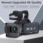 64MP 4인치 터치 스크린 핸드헬드 디지털 비디오 카메라, 4K 16G, 4K 32G, 4K 64G