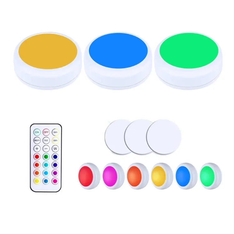 13색상 야간 조명 RGB 적외선 조광 캐비닛 조명, 3등 1 리모컨, 6등 2 리모컨