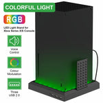 Xbox Series X S 충전 쿨링 팬 베이스 RGB 컬러풀 라이트 충전기 브래킷, RGB 컬러풀 라이트