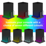 Xbox Series X S 충전 쿨링 팬 베이스 RGB 컬러풀 라이트 충전기 브래킷, RGB 컬러풀 라이트