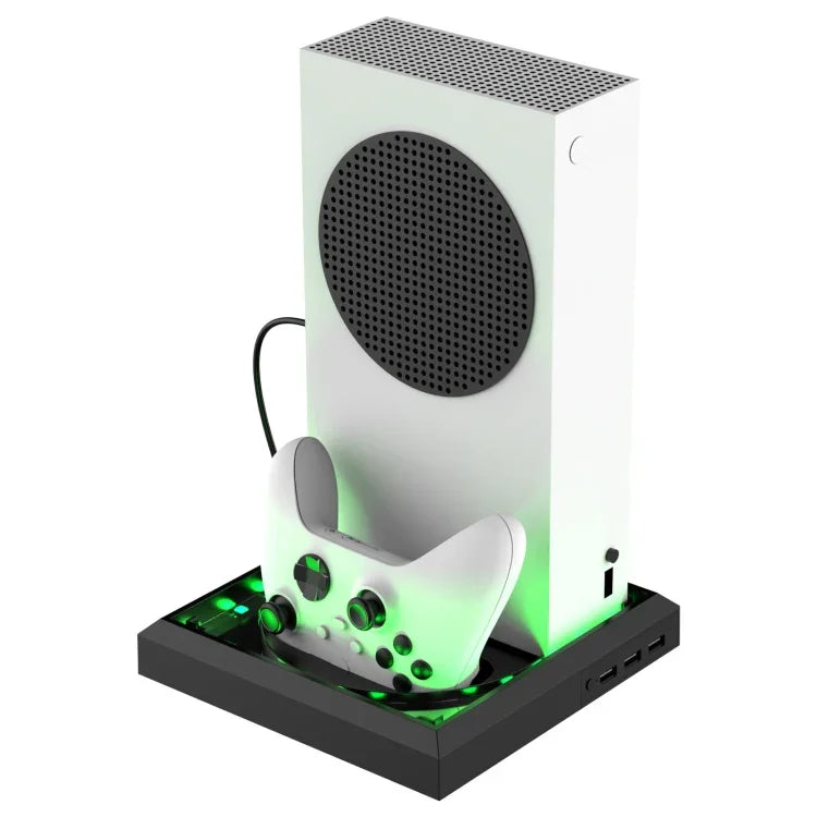 Xbox Series X S 충전 쿨링 팬 베이스 RGB 컬러풀 라이트 충전기 브래킷, RGB 컬러풀 라이트