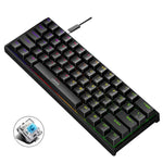 LEAVEN K620 61 Keys Hot Plug-in Glowing Game Wired Mechanical Keyboard, Cable Length: 1.8m, Black Green Shaft, White Green Shaft, Blue Green Shaft, Pink Green Shaft, White Black Red Shaft, Black White Green Shaft, White Black Green Shaft               ...