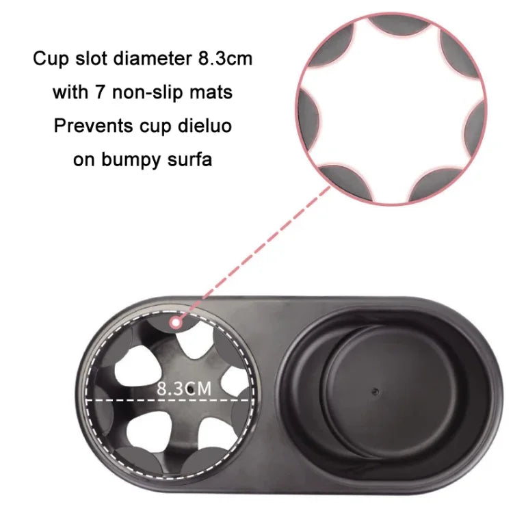 Stroller Double Cup Holder Pushchair Bottle Snack Box Shelf, J4100