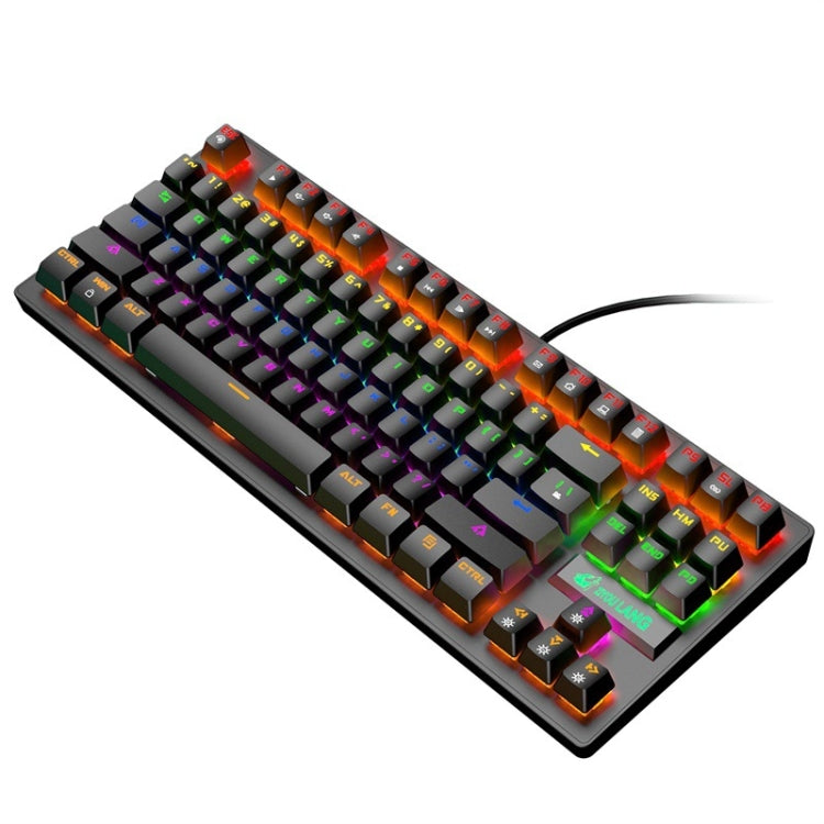 ZIYOULANG K2 87키 오피스 노트북 펑크 발광 기계식 유선 키보드, 케이블 길이: 1.5m, K2 블랙, K2 화이트, K2 핑크, K2 블루