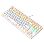 ZIYOULANG K2 87키 오피스 노트북 펑크 발광 기계식 유선 키보드, 케이블 길이: 1.5m, K2 블랙, K2 화이트, K2 핑크, K2 블루