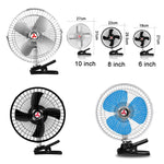 Car Powerful Fixing Clip Cooling High Wind Power Electric Fan, Specification:, 10 inch Metal 12V, 10 inch Metal 24V, 8 inch Black 12V, 8 inch Black 24V, 8 inch Metal 12V, 8 inch Metal 24V, 10 inch Black 12V, 10 inch Black 24V, 6 inch Black 12V