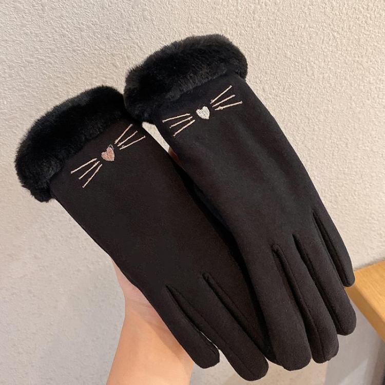 A56 Keep Warm Touch Screen Plus Velvet Thick Anti-Cold Riding Gloves, A56 Black, A56 Pink, A56 Gray