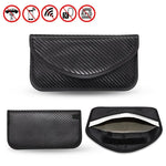 Carbon Fiber Signal Shielding Bag for anti-radiation, rfid anti-radiation phone bag, 20 x 10cm with signal protection features.