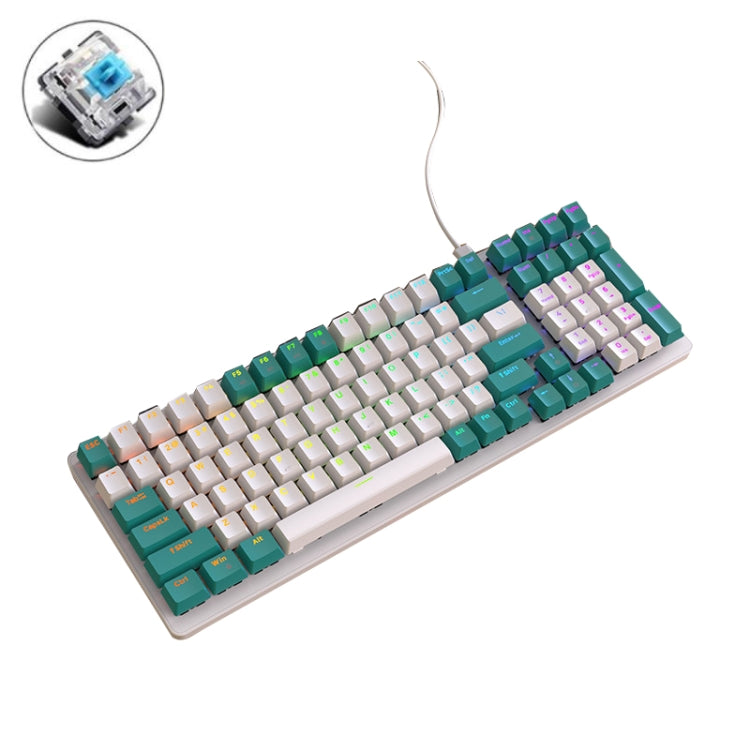 ZIYOU LANG K3 100키 게임 발광 유선 기계식 키보드, 케이블 길이: 1.5m, 스타일:, K3 워터 그린 핫 플러그 버전 그린 축, K3 마이크로 라이트 버전 그린 축, K3 마이크로 라이트 버전 레드 축, K3 워터 그린 버전 그린 축