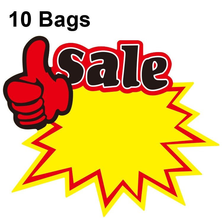 10봉지 9x7cm 폭발 스티커 제품 가격 태그 슈퍼마켓 가격 라벨, WM-301, WM-302, WM-303, WM-305, WM-306, WM-307, WM-308, WM-309, WM-310, WM-311, WM-312, WM-313, WM-314