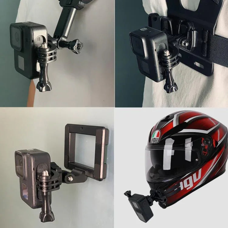 GoPro Hero11 Black / HERO10 Black /9 Black /8 Black /7 /6 /5 /5 Session /4 Session /4 /3+ /3 /2 /1, DJI Osmo Action 및 기타 액션 카메라용 2개 세트 ST-06 기본 스트랩 마운트 표면 버클, 중앙 촬영 어댑터(2개 세트)