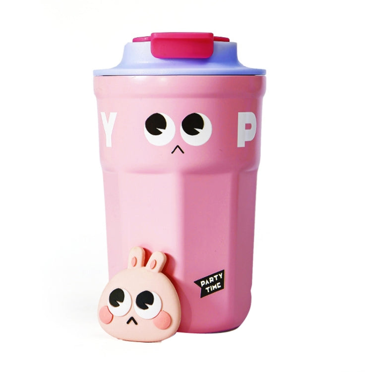 만화 열 보온 컵 316 스테인리스 커피 머그 물컵, 용량:, 400ml 흰색, 400ml 보라색, 400ml 분홍색, 400ml 연녹색