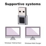 TRU8 미니 USB 지문 인식 모듈 Windows 11 10 Hello 동글용, TRU8