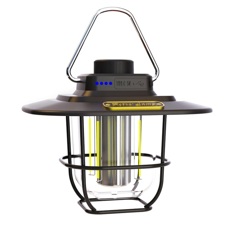 LY02 LED 레트로 랜턴 손 텐트 램프 USB 충전 캠핑 조명, LY02 녹색, LY02 흰색, LY02 검정