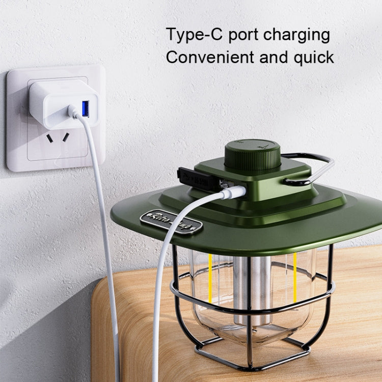 LY02 LED 레트로 랜턴 손 텐트 램프 USB 충전 캠핑 조명, LY02 녹색, LY02 흰색, LY02 검정