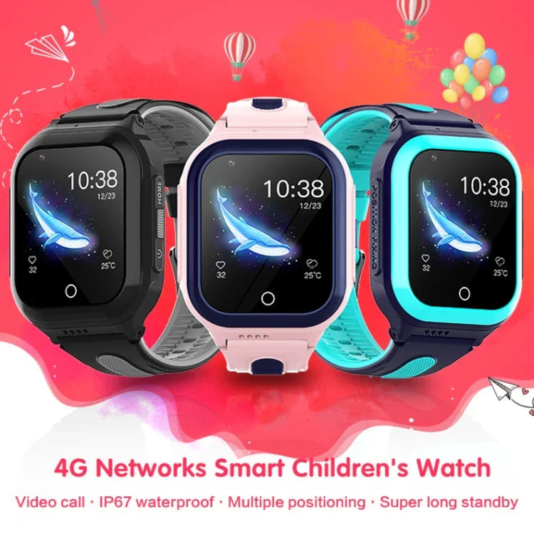 DF70 1.4인치 4G GPS + WIFI + LBS 위치 추적 어린이 통화 시계 SOS 기능 포함, 핑크, 블루, 블랙
