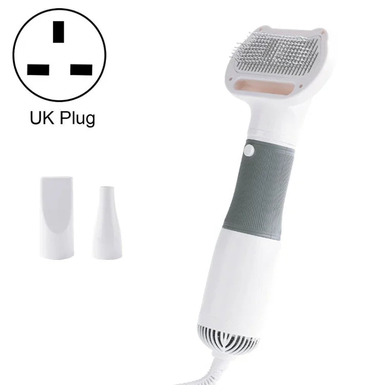 3-in-1 600W 반려동물 전기 고풍량 털 제거 송풍 빗, 규격:, 미국 플러그 110V, 유럽 플러그 220V, 영국 플러그 220-240V