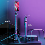 360도 회전 접이식 블루투스 셀카봉 라이브 스탠드, 사양:, P220 TK (단일 클립), P225 TK (단일 클립)