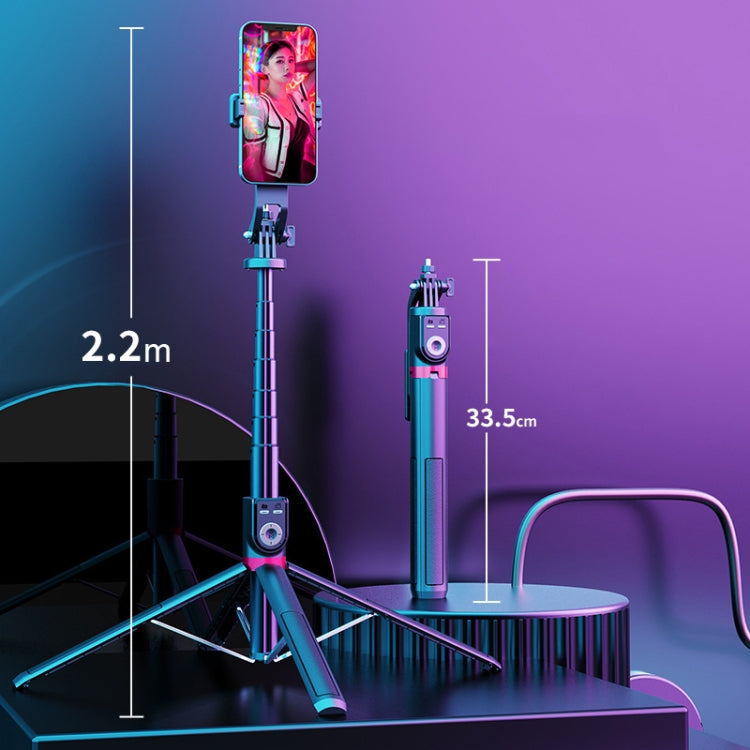 360도 회전 접이식 블루투스 셀카봉 라이브 스탠드, 사양:, P220 TK (단일 클립), P225 TK (단일 클립)