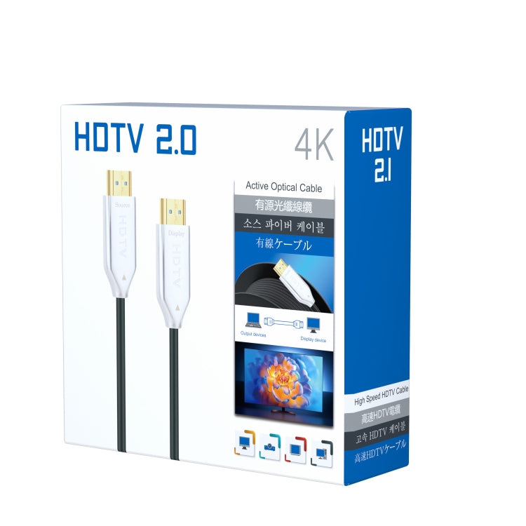 2.0 버전 HDMI 광섬유 4K 울트라 고화질 모니터 연결 케이블, 길이:, 10m, 15m, 20m, 25m, 30m, 35m, 40m, 50m, 60m 샤프트 포함, 70m 샤프트 포함, 80m 샤프트 포함, 90m 샤프트 포함, 100m 샤프트 포함, 150m 샤프트 포함, 200m 샤프트 포함