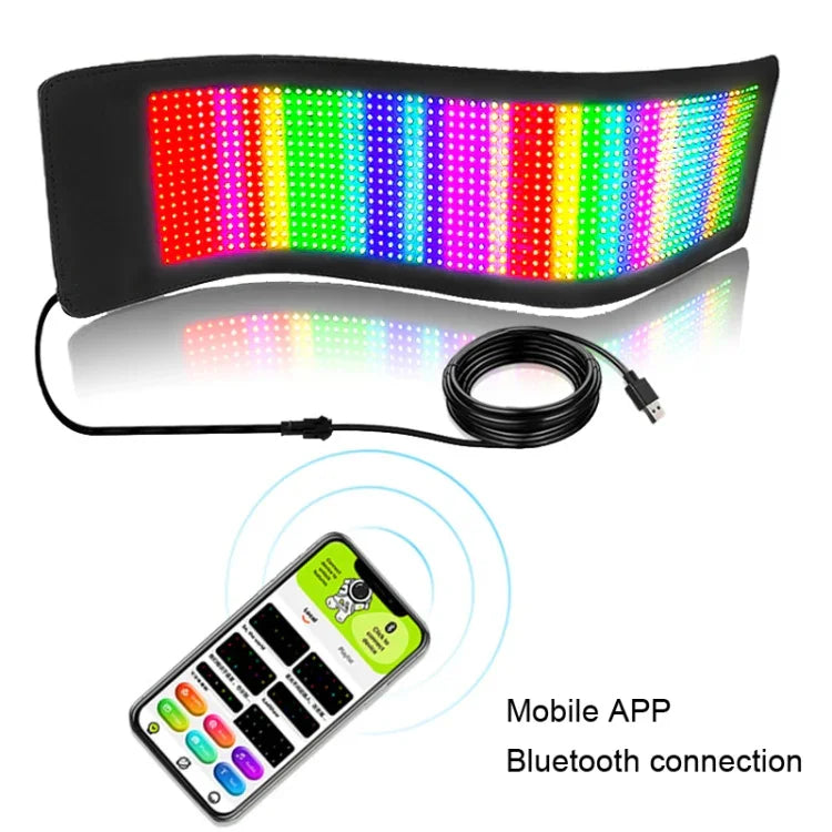 차량용 LED 유연 디스플레이 휴대폰 앱 제어 블루투스 연결, S1664RGB 390x107mm, S1696RGB 672x122mm, S3264RGB 390x187mm, S3296RGB 672x218mm