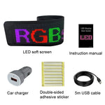 차량용 LED 유연 디스플레이 휴대폰 앱 제어 블루투스 연결, S1664RGB 390x107mm, S1696RGB 672x122mm, S3264RGB 390x187mm, S3296RGB 672x218mm