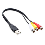 USB to 3 RCA 버스 1 수컷 3 암컷 AV 오디오 케이블, 25cm, 1.5m