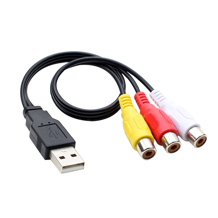 USB to 3 RCA 버스 1 수컷 3 암컷 AV 오디오 케이블, 25cm, 1.5m