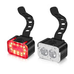 자전거 라이트 USB 충전 야외 LED 라이딩 램프 세트, 스타일:, 전조등, 후미등, 전조등+후미등