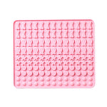 130 Grids Silicone Mat Baking Mold Mini Pet Snacks Dog Food Baking Pan Mold Biscuit Cake Mold, Blue, Pink