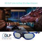 JX30-T 액티브 셔터 3D 안경 DLP-LINK 프로젝션 X5/Z6/H2용 96HZ-144HZ 지원