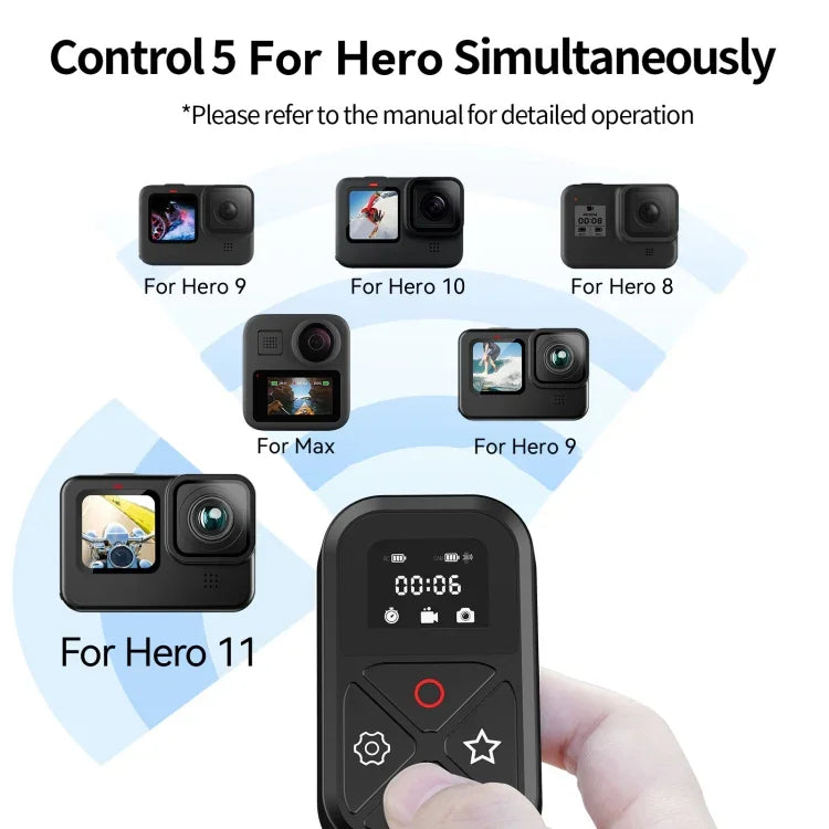 TELESIN T10 80m 블루투스 리모컨 GoPro Hero11 Black / HERO10 Black / HERO9 Black / HERO8 Black /Max용, GoPro용
