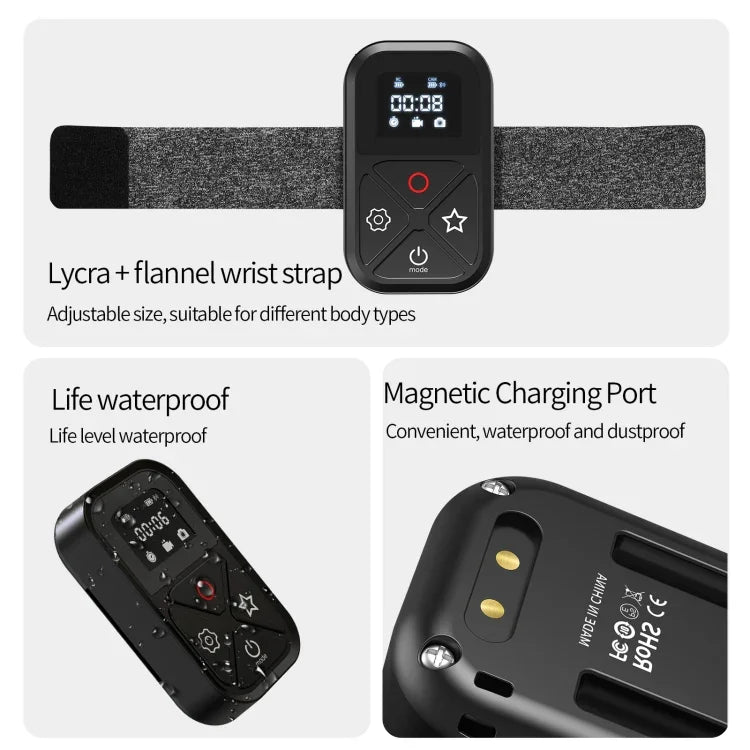 TELESIN T10 80m 블루투스 리모컨 GoPro Hero11 Black / HERO10 Black / HERO9 Black / HERO8 Black /Max용, GoPro용