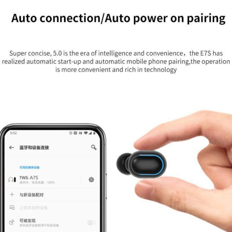 E7s 디지털 스포츠 방수 TWS 블루투스 5.0 인이어 헤드폰, E7s (핑크), E7s (그린), E7s (블랙), E7s (화이트), E7s (옐로우), E7s (블루)