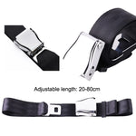 Two Point Aircraft Buckle Adjustable Seat Belt Extended Band, Aircraft Buckle Seat Belt(Black), Aircraft Buckle Seat Belt(Gray)