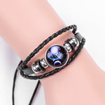 Twelve Constellations Multilayer Beaded Cowhide Bracelet, Style: Virgo Ordinary, Bracelet Leo Ordinary, Bracelet Libra Luminous, Bracelet Capricorn Luminous, Bracelet Scorpio Luminous, Bracelet Pisces Ordinary, Bracelet Cancer Luminous                 ...