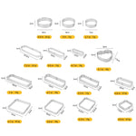 BN1006 스테인리스 스틸 무스 원형 두꺼운 천공 케이크 몰드 DIY 베이킹 도구, 러브(3.1인치), 직사각형(4.3인치), 직사각형(4.7인치), 직사각형(7인치), 정사각형(2.9인치), 정사각형(3.3인치), 정사각형(3.9인치), 정사각형(4.7인치)