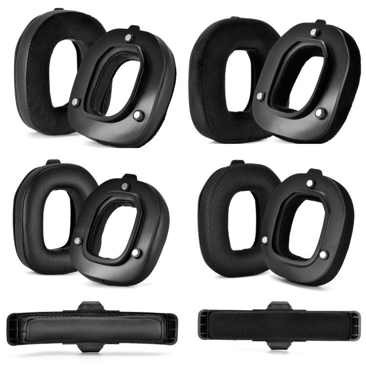 Logitech Astro A50 Gen4 헤드셋 교체 액세서리, 사양: 2개 프로틴 가죽 이어머프, 2개 가죽+벨벳 이어머프, 2개 풋볼 네트 이어머프, 2개 벨벳 이어머프, 1개 프로틴 가죽 헤드 빔, 1개 벨벳 헤드 빔