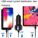 IBD355-1UC 18W+45W Smart Car Charger Dual-port Metal Phone Fast Charger, 63W