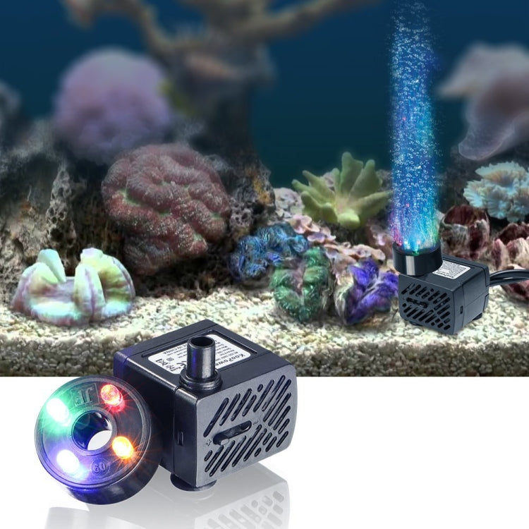 3W 4 Light Silent Aquarium Fish Tank Filtration Submersible Pump Fountain Water Pump, With Light