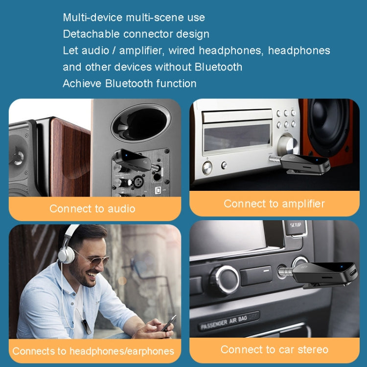 Y2 HiFi 블루투스 5.3 오디오 수신기 라발리에 3.5mm 오디오 통화 변환기 TF 카드 재생 지원, Y2