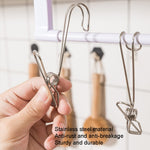 긴 꼬리 옷 건조 클립 스테인리스 리본 후크 걸이 클립, 12개 스테인리스