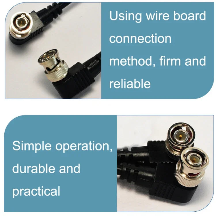 BNC Male to Male Elbow Audio and Video Cable Coaxial Cable, Length:, 0.5m, 1m, 1.5m, 2m, 3m