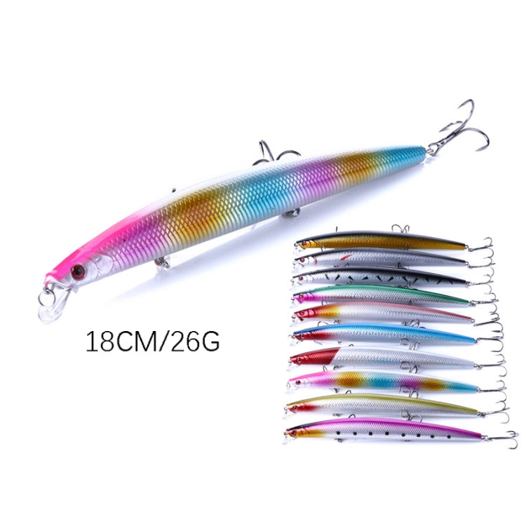 HENGJIA MI101 18cm 26g 원거리 캐스팅 바다 낚시 미노우 미끼, MI101 (4), MI101 (6), MI101 (7), MI101 (8), MI101 (9), MI101 (10), MI101 (5), MI101 (1), MI101 (2), MI101 (3), MI101 (10가지 색상)
